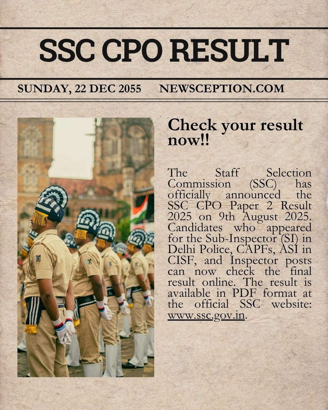 ssc cpo result